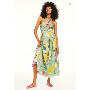 NWT H&M floral halter neck dress in size small